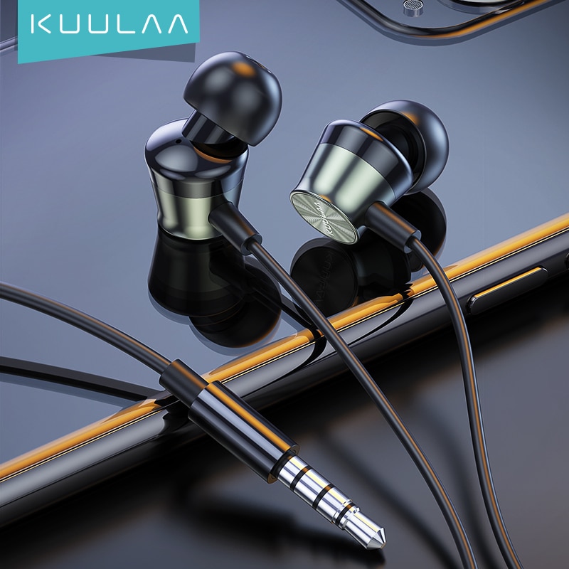 Kuulaa Wired In-Ear Koptelefoon Woofer Tweeter Headsets Voor Mobiele Telefoons Tablet Laptop Gaming Hoofdtelefoon Voor Gamer 3.5Mm Jack