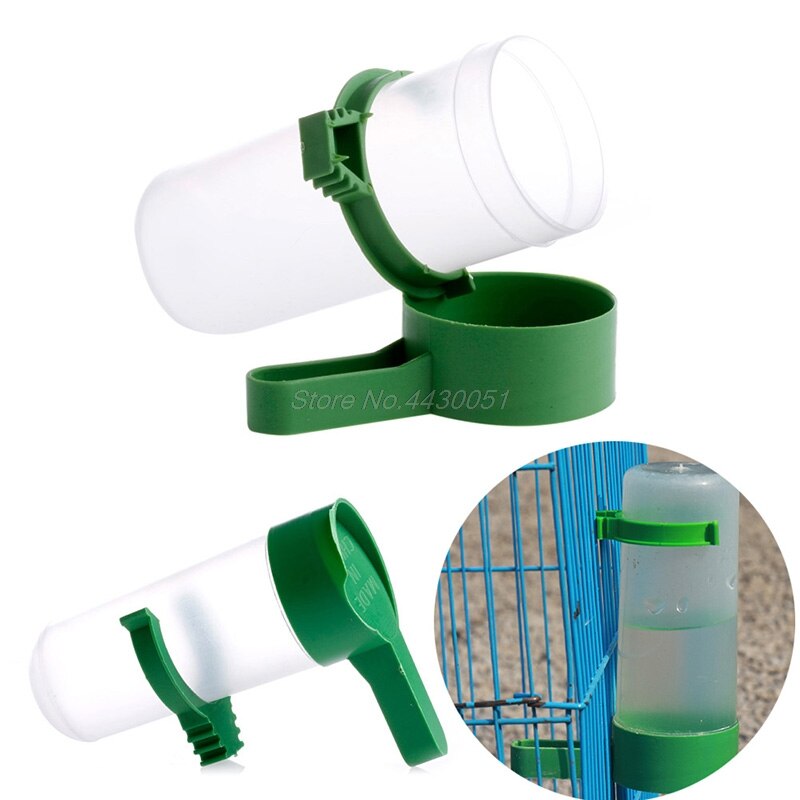 S/L Uccello Bevitore Cibo alimentatore Waterer per pappagallino Voliera Fringuelli Canarino anti Alghe