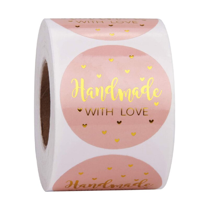 50 Stuks Handgemaakte Met Liefde Stickers Bakken Label Bruiloft Sticker Party Label Decoratie Envelop Seal Briefpapier Zwarte Sticker: QY619-50pcs