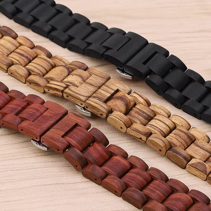 Correa de muñeca de madera para Xiaomi Huami Amazfit Bip/Bip S U GTS 2 GTR 47MM Stratos 3/2/2S correa de reloj reemplazar correas accesorio 20 22mm
