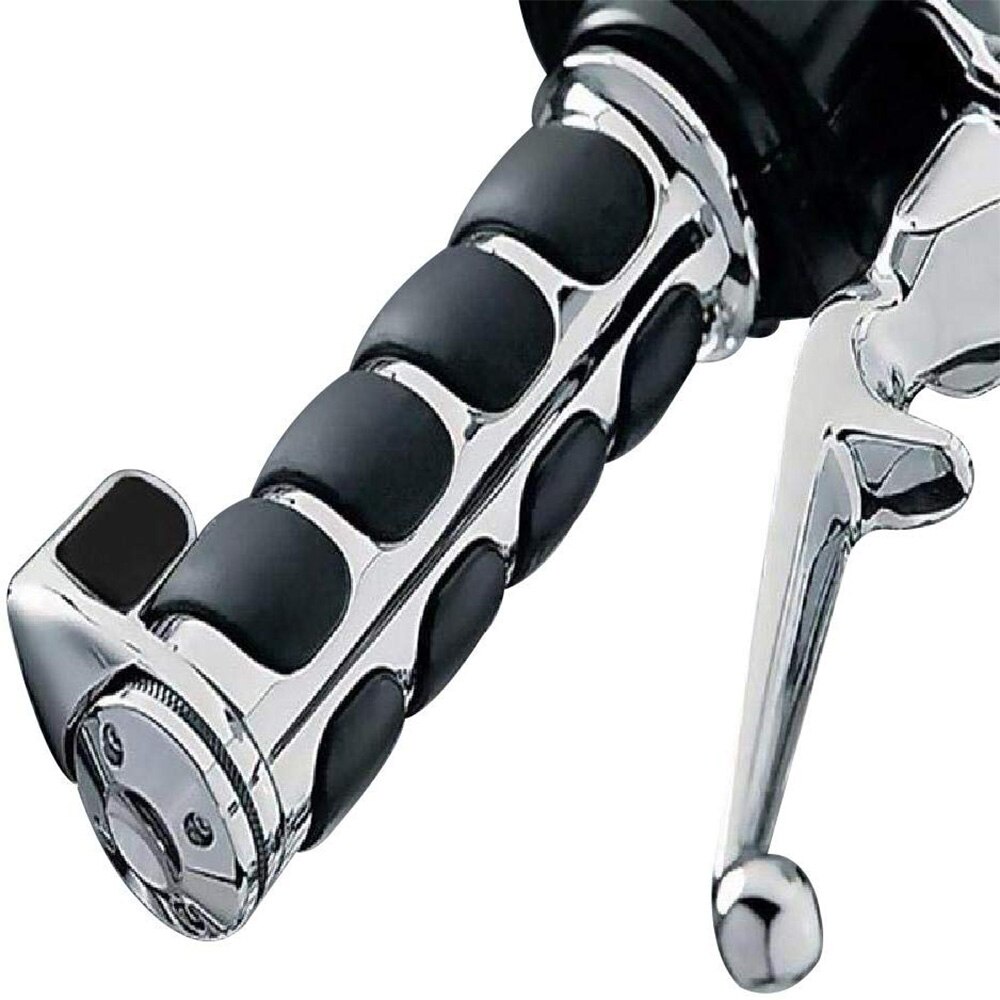 22Mm/25Mm Handvat Motorfiets Custom Chrome Aluminium Hand Grips Chopper Cruiser Stuur Grip