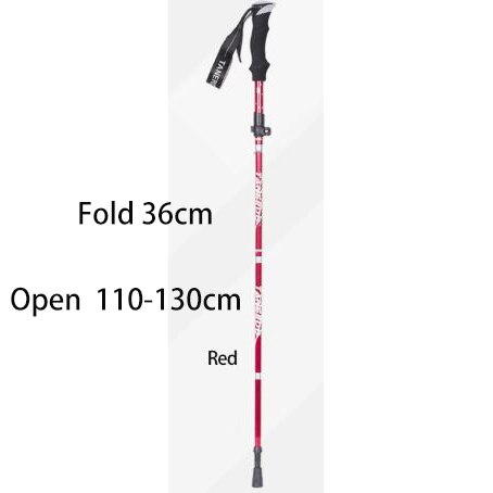 A Pair Fold Walking Stick For Outdoor Camping Trekking Telescopic Baton Nordic Walking Poles For A Hike Trekking Poles: Red 36cm