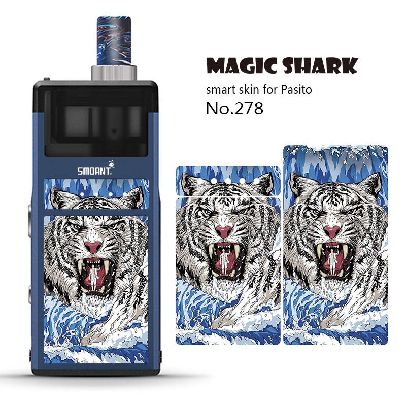 Magic Shark Cartoon Duck Mario Tiger Fox Weave Ultra Thin Skin Film Cover Pod Vape Sticker Case for Smoant Pasito: 278