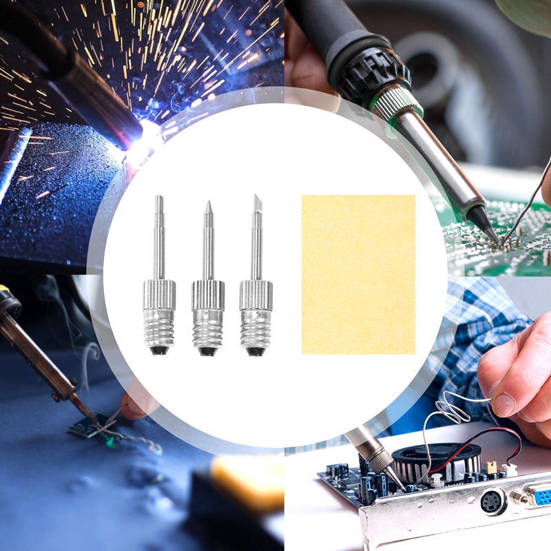 3Pcs Brass Soldering Tips USB Soldering Iron Head Welding Soldering Tips For E10 Interface Soldering Stations