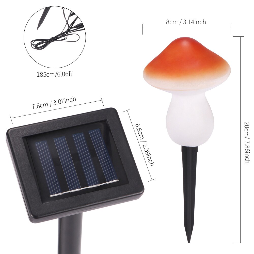 9leds Solar Energy Mushroom String Light Lamp For Garden Party Decoration