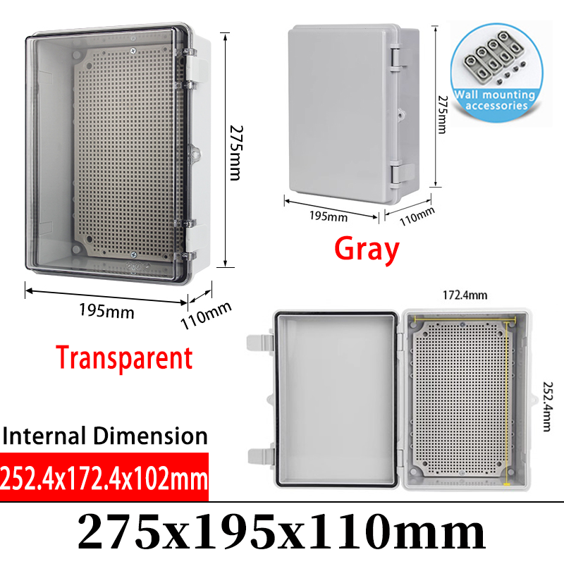 Boîtier électrique en plastique IP66, boîte de jonction de puissance ABS, boîte de Distribution étanche extérieure pour projet d'instruments électriques: 4XL / Argent