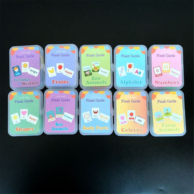 Baby Engels Leren Woord Kaart Pocket Flash Kaarten Voorschoolse Montessori Educatief Speelgoed Letters Alfabet Abc Nummers