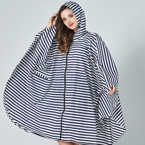 Capa de chuva à prova dwaterproof água mulher mochila, roupas de chuva ao ar livre caminhadas casaco de chuva poncho trech capa de chuva chubasqueros: Azul marinho