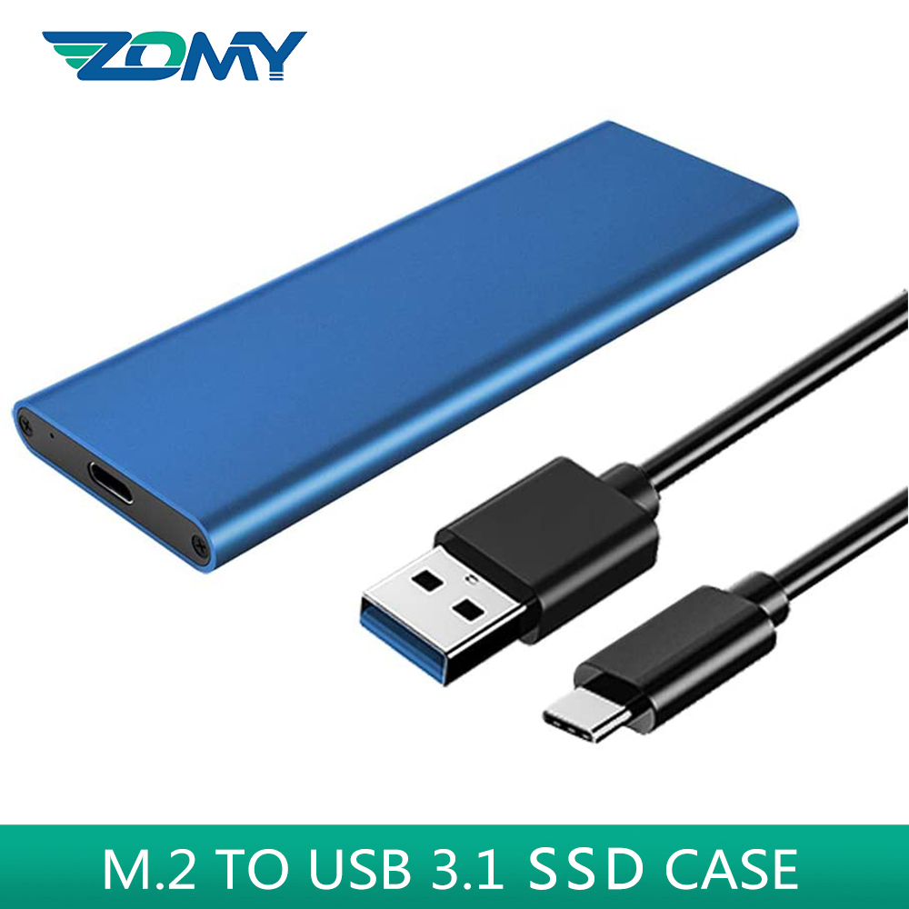 Zomy M.2 ngff usb 3.1 Gen2ハードディスクssdケース10 5gbpsのポータブルソリッドステートドライブ外部ブラックシルバーエンクロージャHD6017