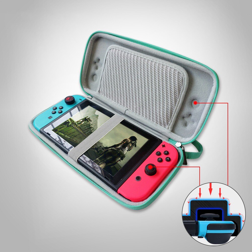 Nintend interruptor acessórios eva armazenamento caso duro duplo zíper escudo rígido de armazenamento de proteção carregando acessórios do console do jogo