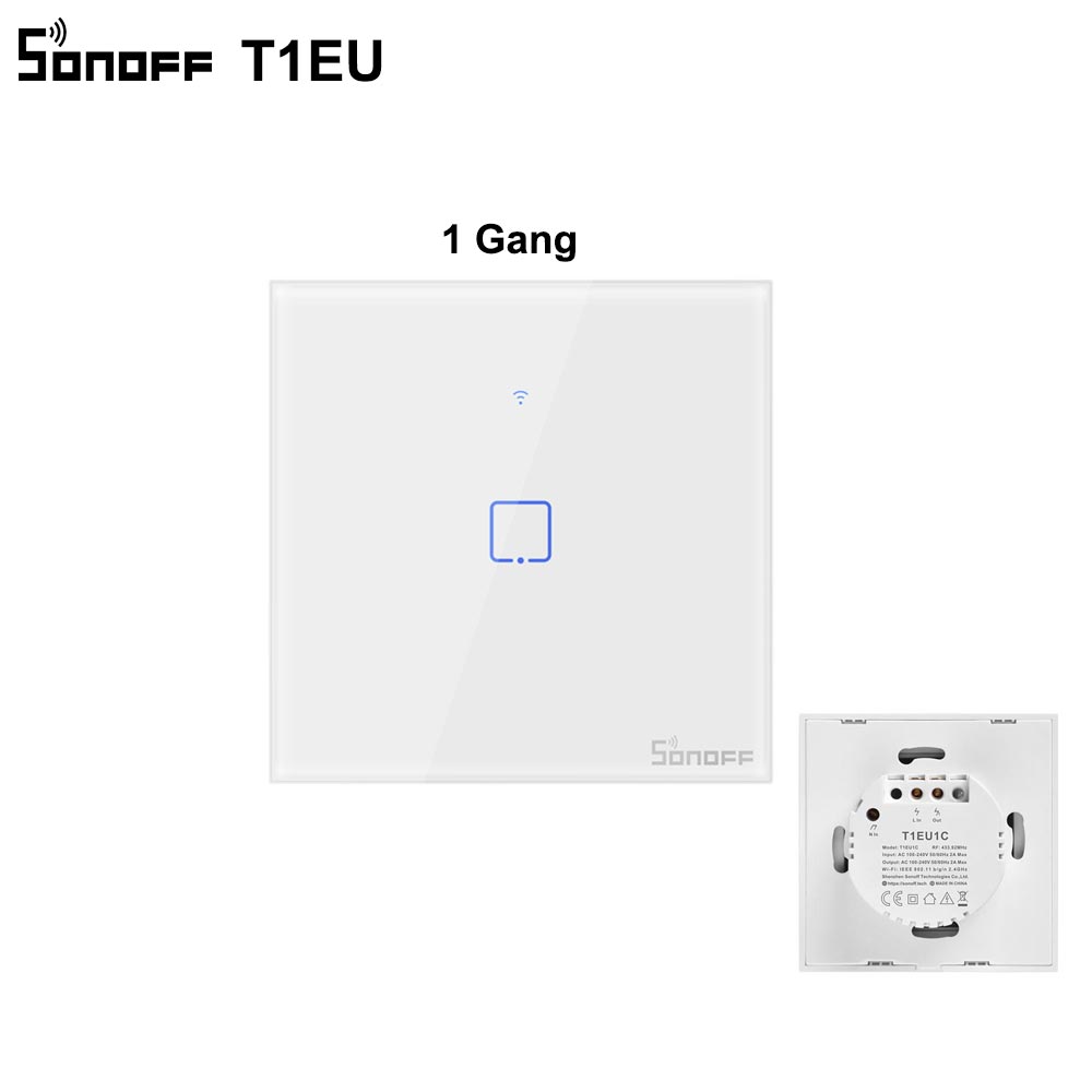 Itead SONOFF TX T1 EU UK Wifi Switch Smart Wall Touch Switch Wifi Light Switch 433Mhz RF Remote Controler Smart Home Automation: T1 EU 1C