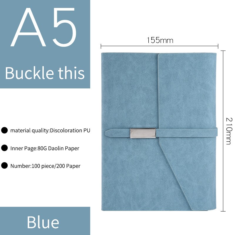 Notebook A5 gevoerd voor business werk: Sky Blue