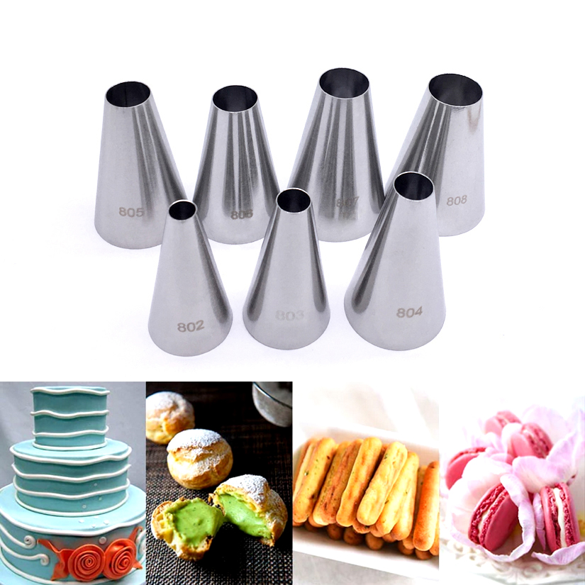Grote Maat Ronde Tips Icing Piping Nozzles Cookie Cake Decorating Pastry Tip Sets Fondant Cake Tools