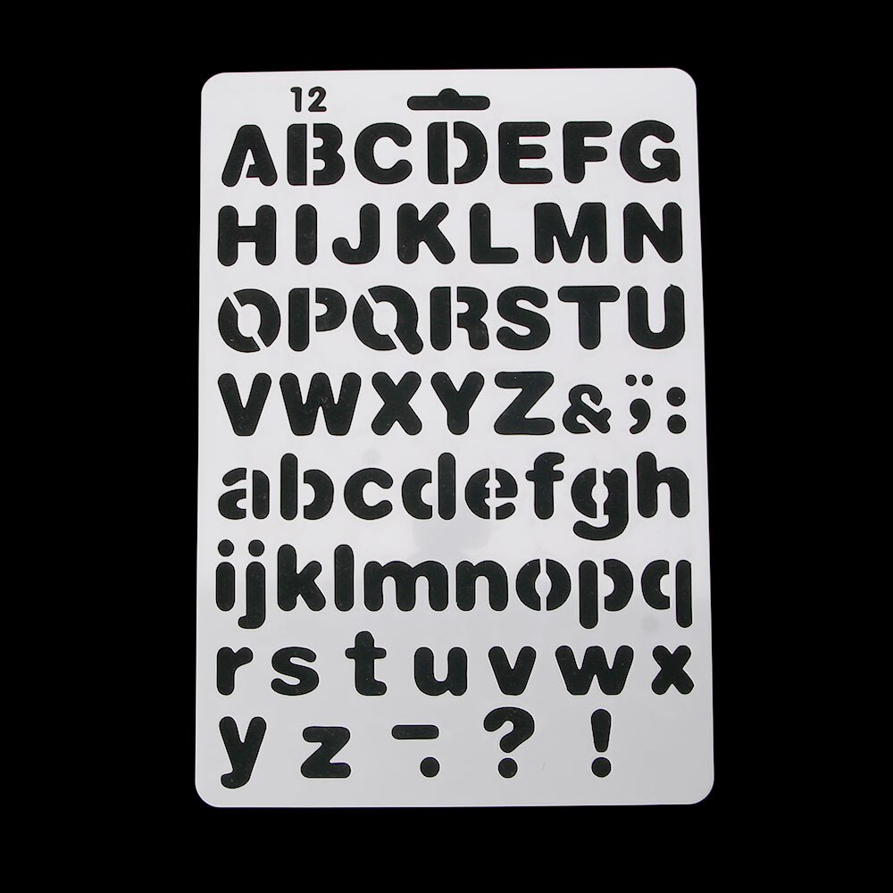 1 Pc 27cm Practical Alphabet Letters DIY Craft Layering Stencils Painting Scrapbooking Stamping Embossing Album Card Template: 12