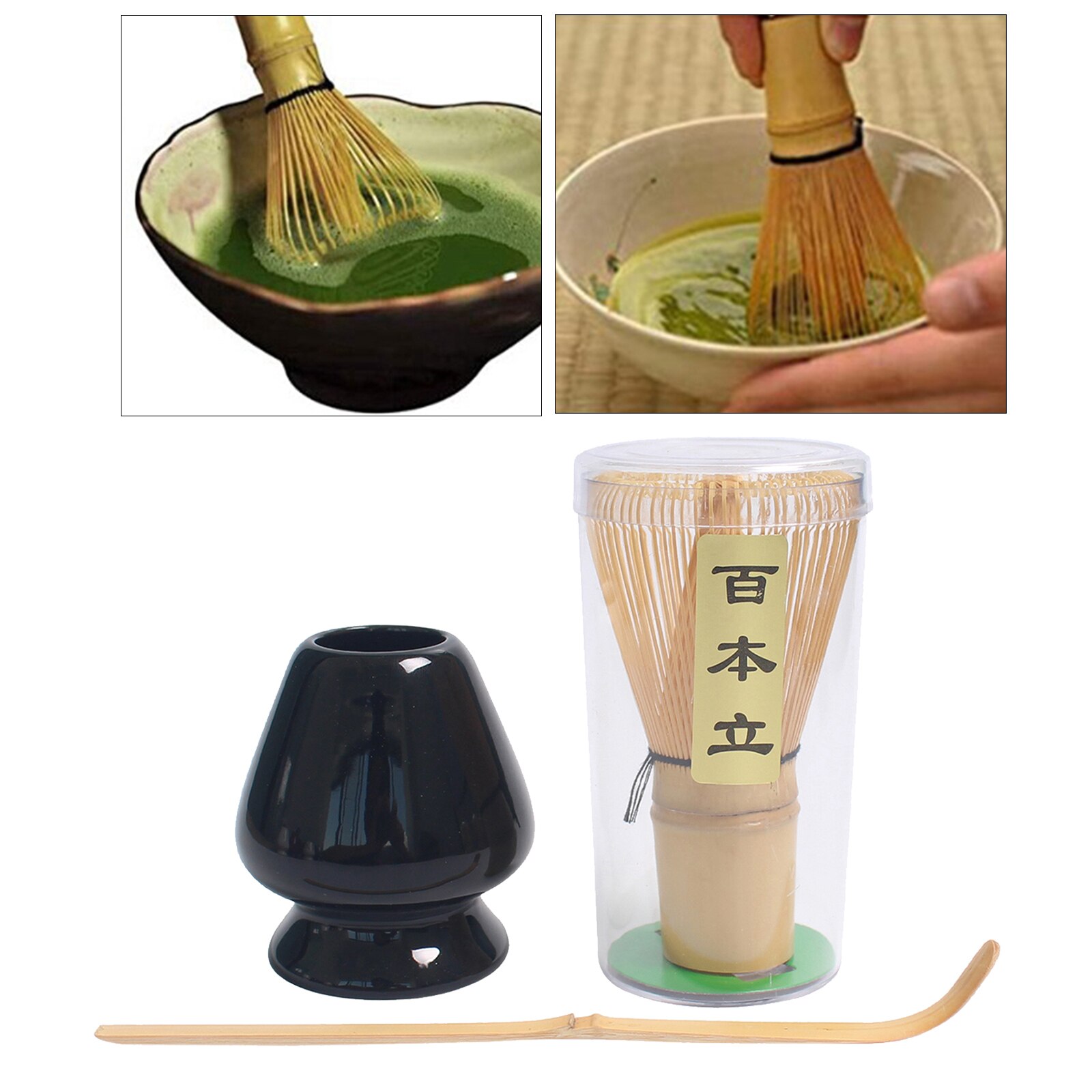 Allt-i- -1 traditionella matcha-teservisuppsättning utsökt matcha-ceremonistart: Svart