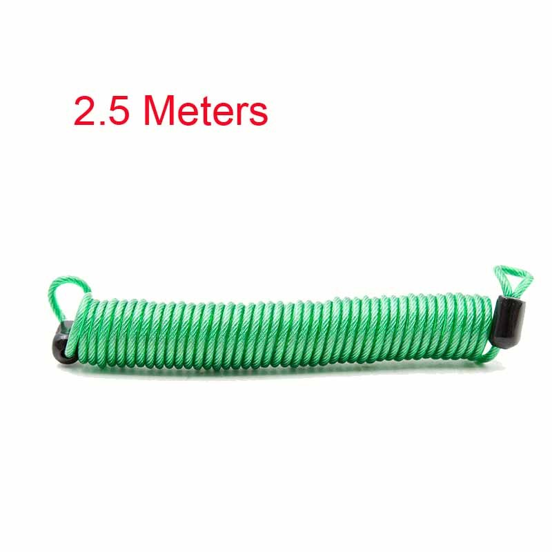 2.5M Bike Spring Cable Lock Anti-Theft Rope Alarm Disc Lock Moto Scooter Bicycle Security Reminder Motorcycle Protection Warning: Green