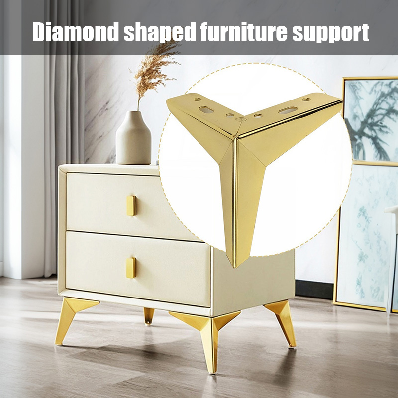 Soportes para muebles de 4 Uds., trípode de metal de tres puntas en forma de diamante grueso de 10cm