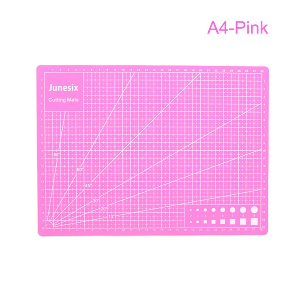 A3 A4 PVC Self Healing Cutting Mat Craft Quilting Grid Lines Printed Board: A4 Pink
