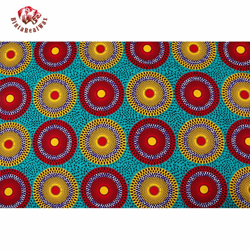Ankara African Real Wax Prints Fabric African Cotton Fabric BintaRealWax African Fabric For Party Dress 24FS1214