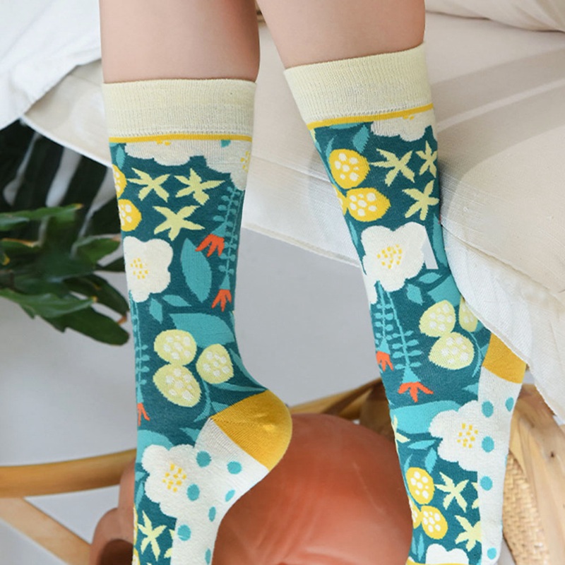 3 Paare/satz Lange Rohr Baumwolle Socken Schweiß-absorbent Casual Sport Socken Pflanze kaktus socken Für Frauen Dame One Size socken