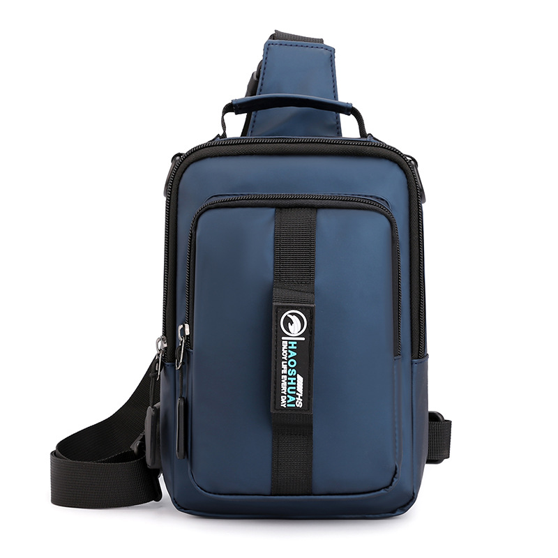 Casual Nylon Brief Mannen Borst Bag Multi-Functionele Outdoor Mannen Crossbody Tassen Waterdichte Schoudertassen Schooltas Portemonnees: 1100-9 Dark Blue