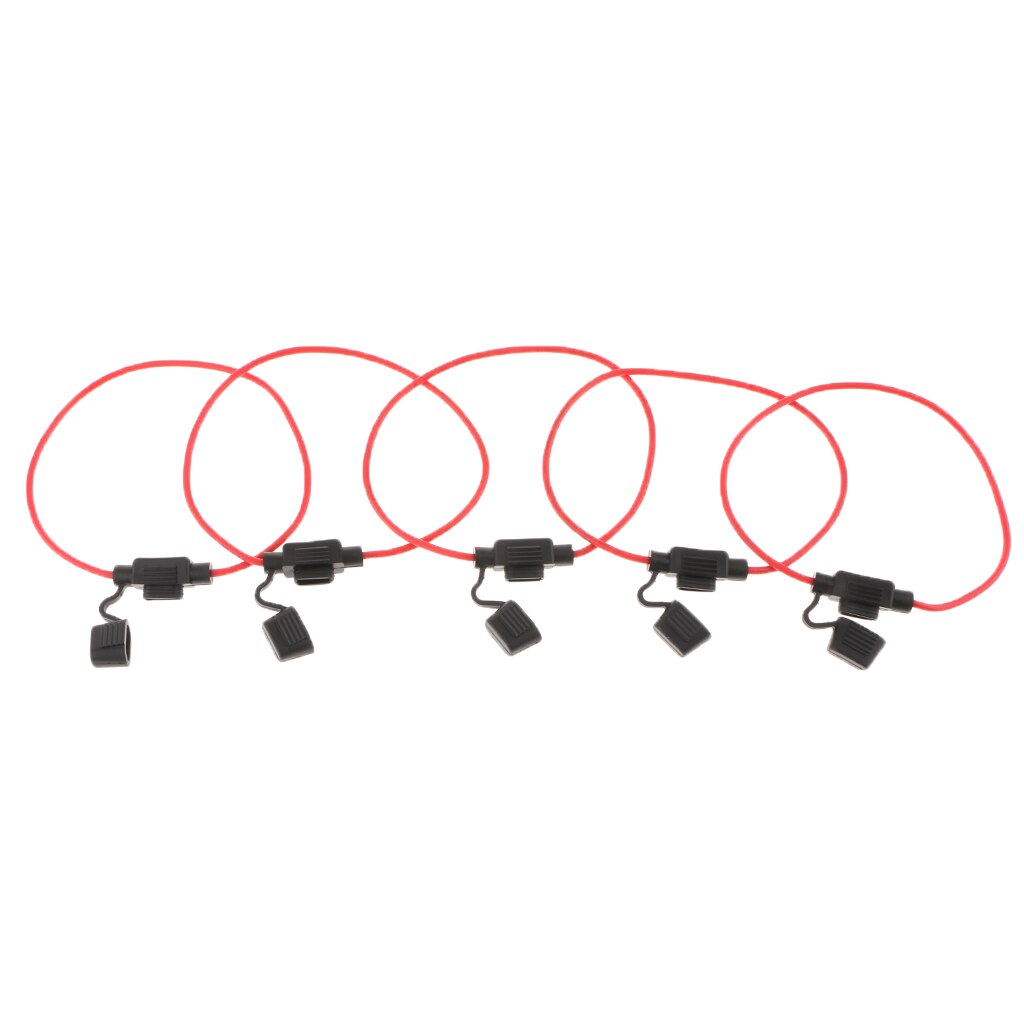 5 Pieces MINI Blade In-Line Fuse Holder 14 GA AWG Gauge Copper Wire Cable
