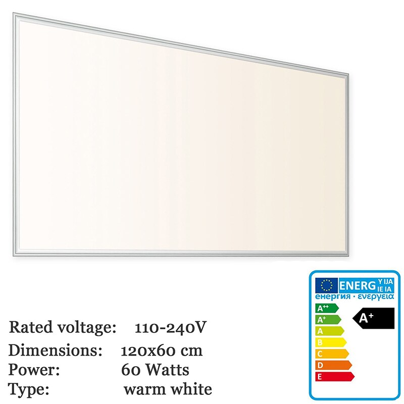 Thorx LED B 120x60 cm Ultraslim LED Panel - 60W, 5700lm led driver 100-240V, cool / warm / neutral Korea Japan fast: 120x60 Warm White