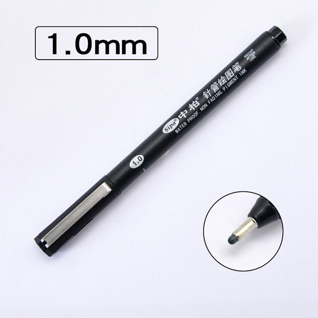 Fine Line Needle Pen for Cartoon Sketching, Comic, Manga, Artist Illustration, Technical Drawing, Figure: 1.0mm
