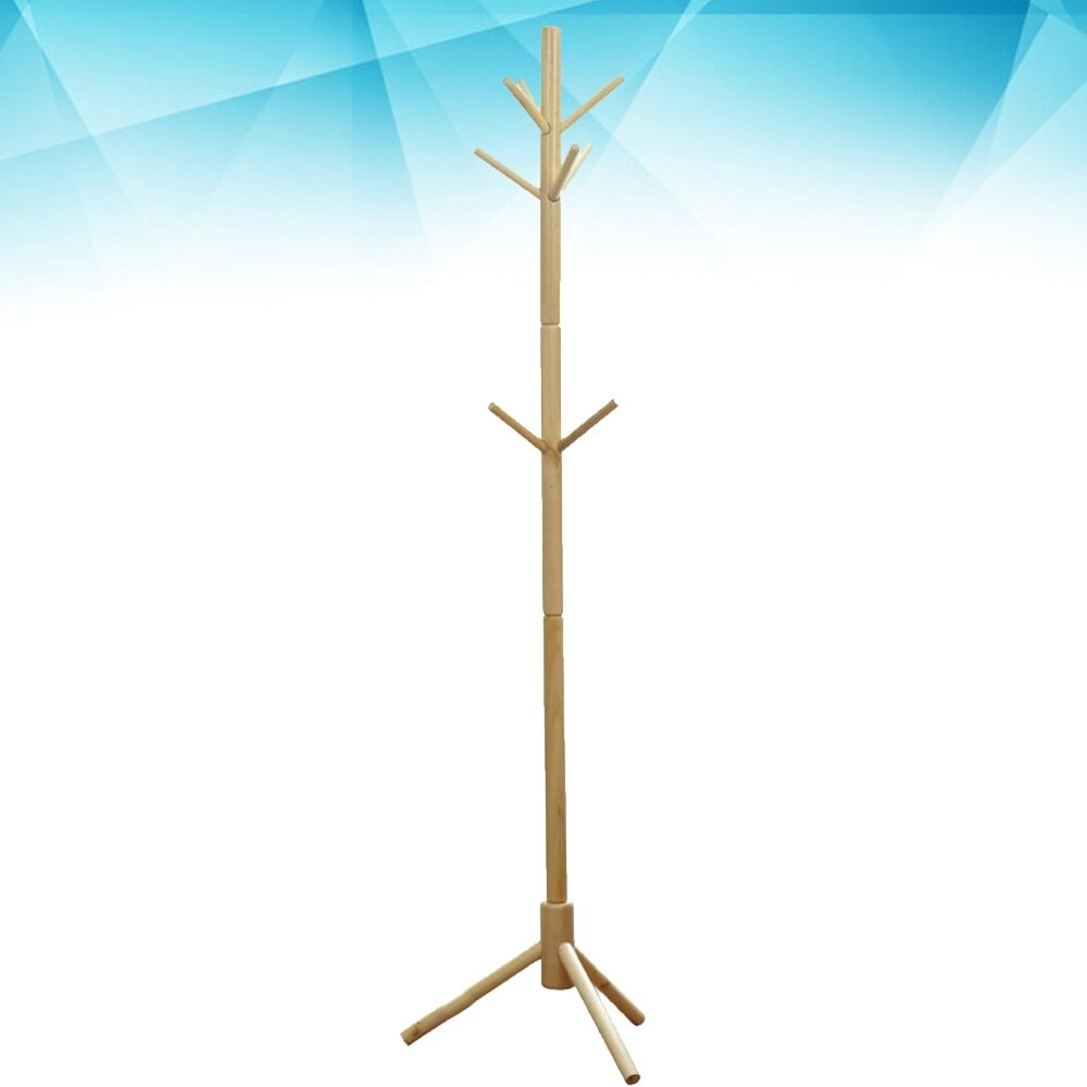 1pc Wooden Coat Hat Stand Tree Holder Hanger Rack Tree Branch Coat Hanger Natural Clothes Organizing Rack(White): As Shown 1