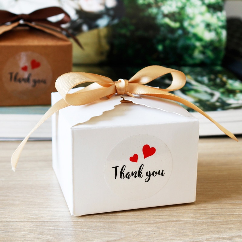 60pcs Transparent Thank you Stickers Round Red Heart PVC Stationery Stickers Scrapbooking Diary Deco Seal Stickers