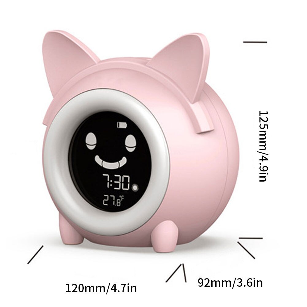 Kids Child Alarm Clock Sleep Training Clock Colorful Night Light Digital Wake Up Clock With Temperature NAP Timer For Bedroom