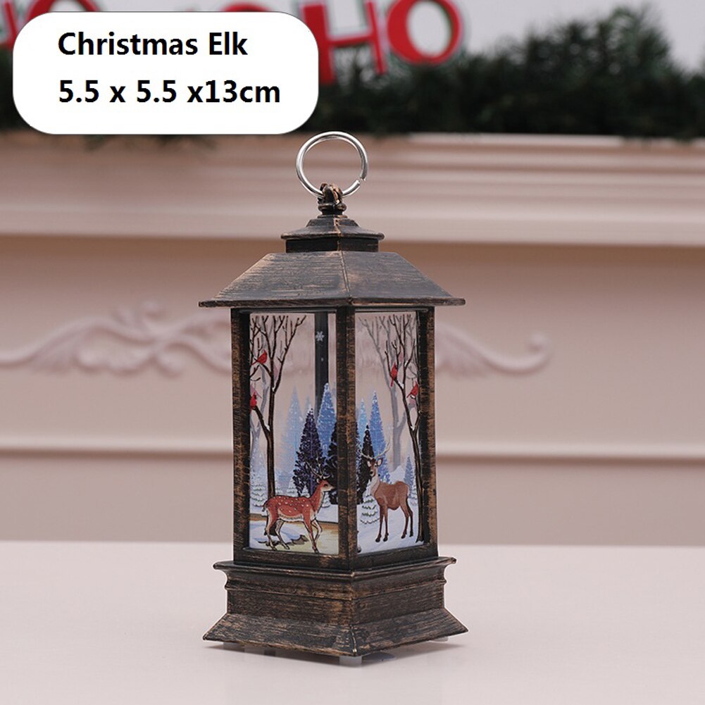 Bougies chauffe-plat LED, cage à bougies de noël avec support, chandelier imprimé Elk père noël pour décoration de noël: 04