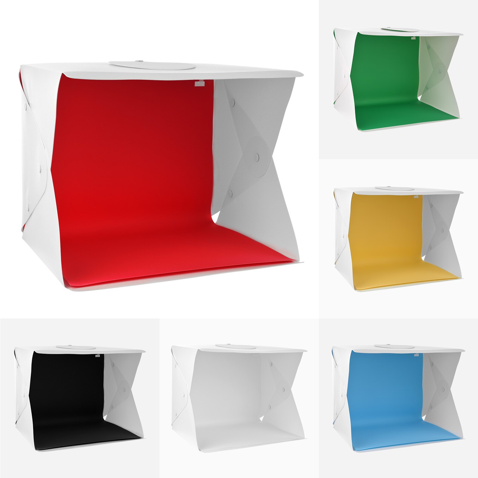 Opvouwbare Photo Studio Light Box Tent Box 3 Licht Modi Led Ring Licht Met 6 Kleuren Achtergronden Voor Product Sieraden fotografie