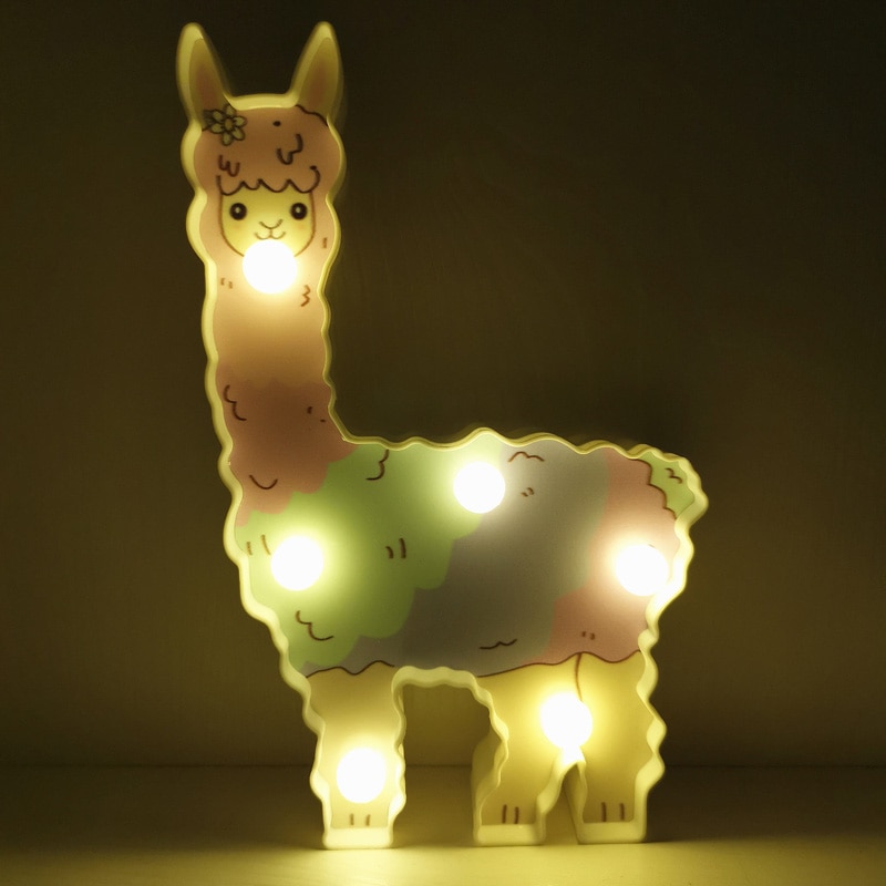 Décoration de noël Led de mariage lama lumières bébé douche fête d'anniversaire faveurs alpaga lumière décor de noël pour la maison de noël