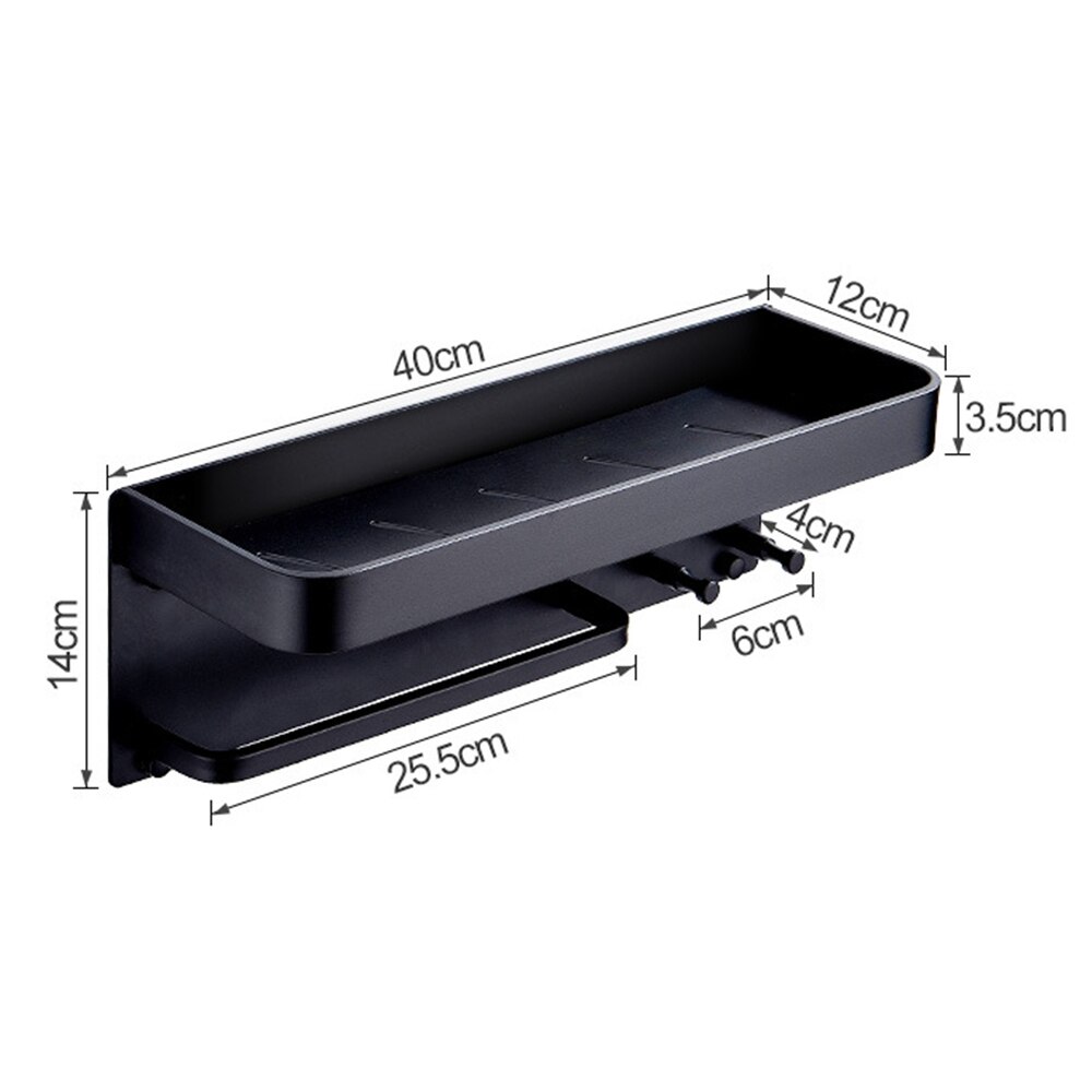 Wall Mount Shower Caddy Holder Bathroom Rack Towel Rail Self Adhesive Bathroom Storage Shelf Kitchen Organizer Rack Wall Shelf