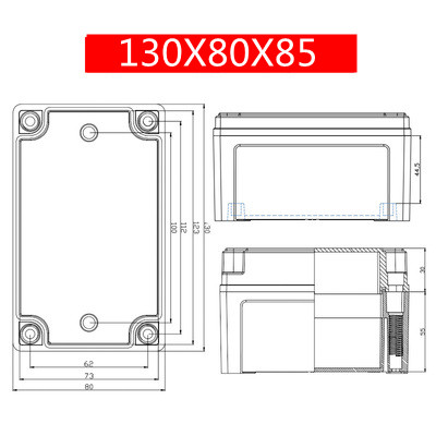 Outdoor Waterproof Case Enclosure Electronic ip67 Project Instrument Case Electrical Project Box ABS Outdoor Junction Box: Blue