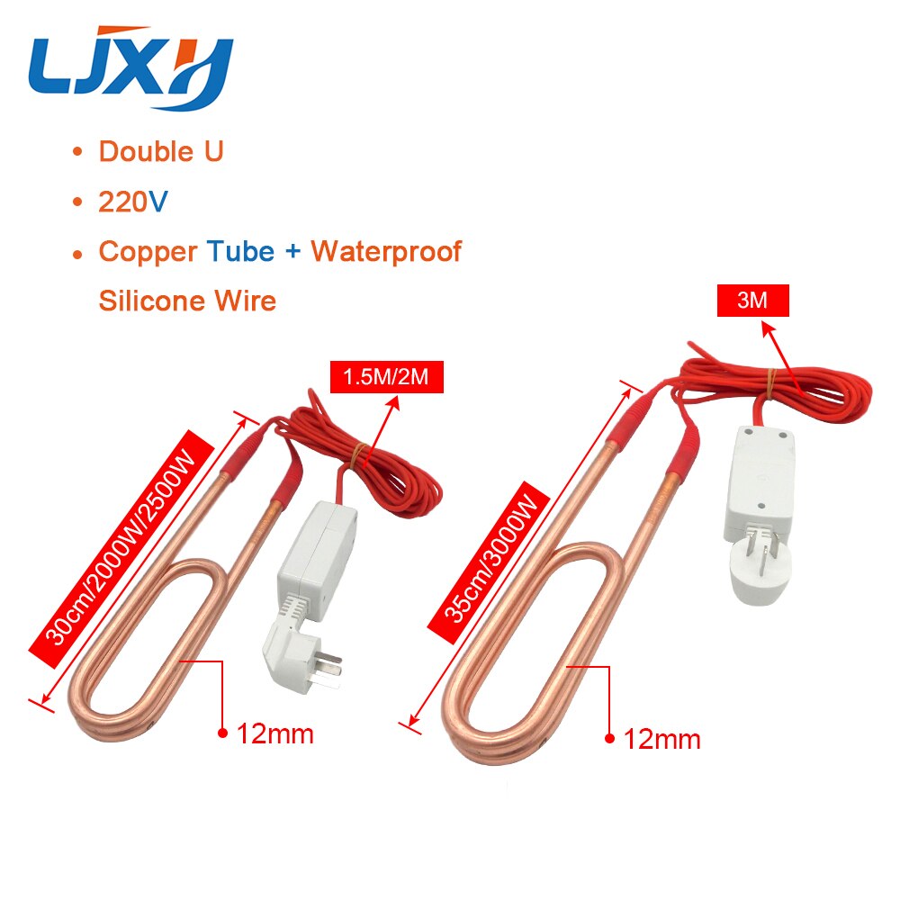 LJXH Electric Tubular Water Heaters Element for Pool/water tank/buckets, Copper Submersible