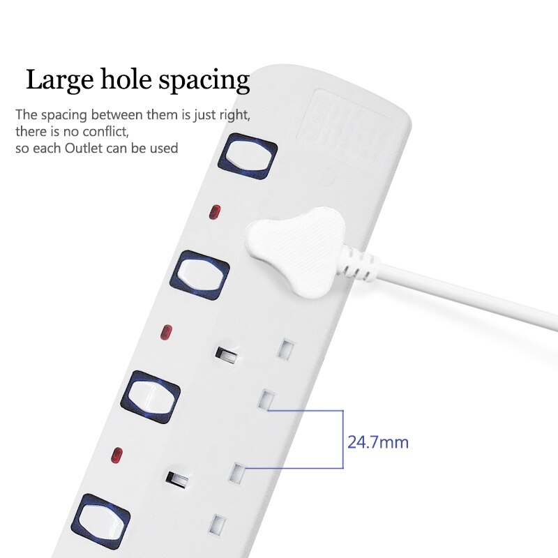 Grenuttag överspänning uk uttag med usb-laddarport switch elektrisk adapter 2m förlängningssladd 2/3/4/5 ac 13a uttag