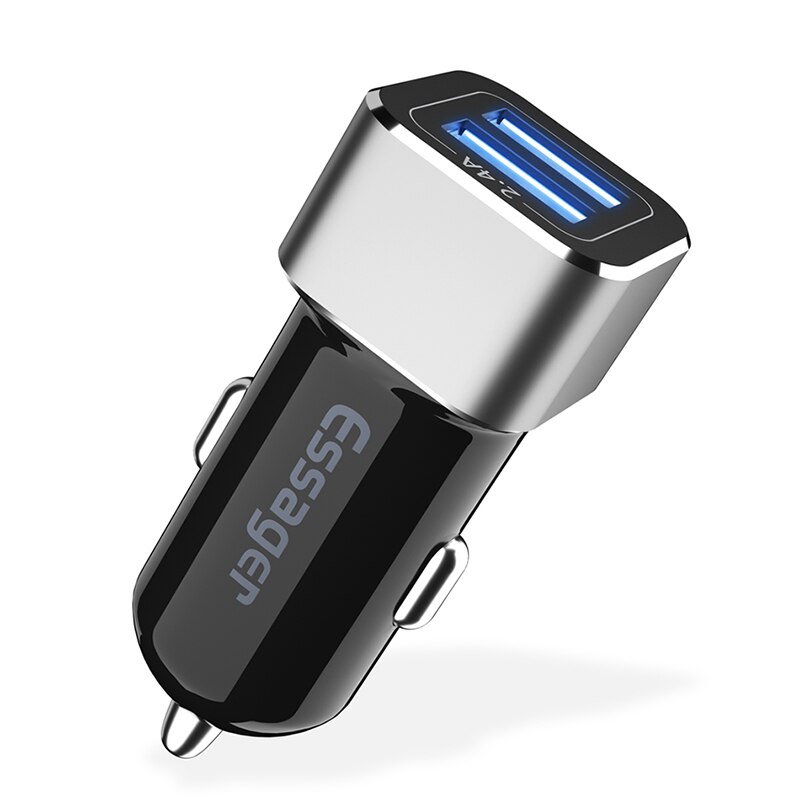 Essager doppio USB Caricabatteria Da auto per iPhone Samsung Xiaomi Redmi Nota 8 9 pro Veloce di Ricarica Del Telefono Cellulare auto auto adattatore del caricatore: argento