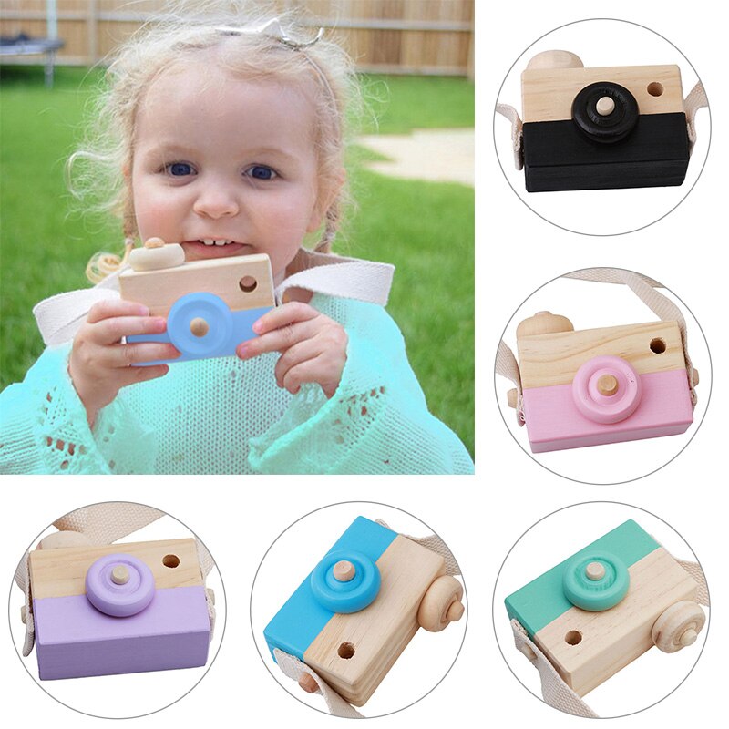 Caja fuerte de madera portátil para bebés, accesorios de fotografía para niños, cámara de madera, juguete de cumpleaños, de Navidad, decoración para habitación de niños