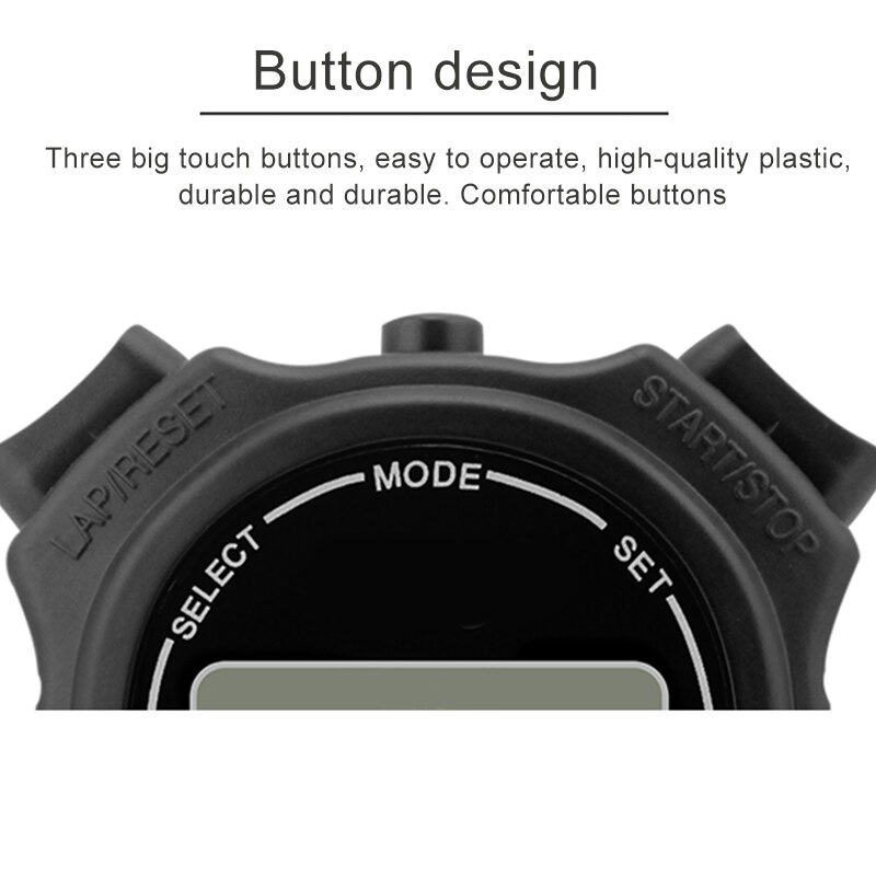 Digital Stopwatch Timer Handheld Chronograph Chronometer Sports Timer Alarm Clock Athletics Swimming for Sports Fitness Coaches