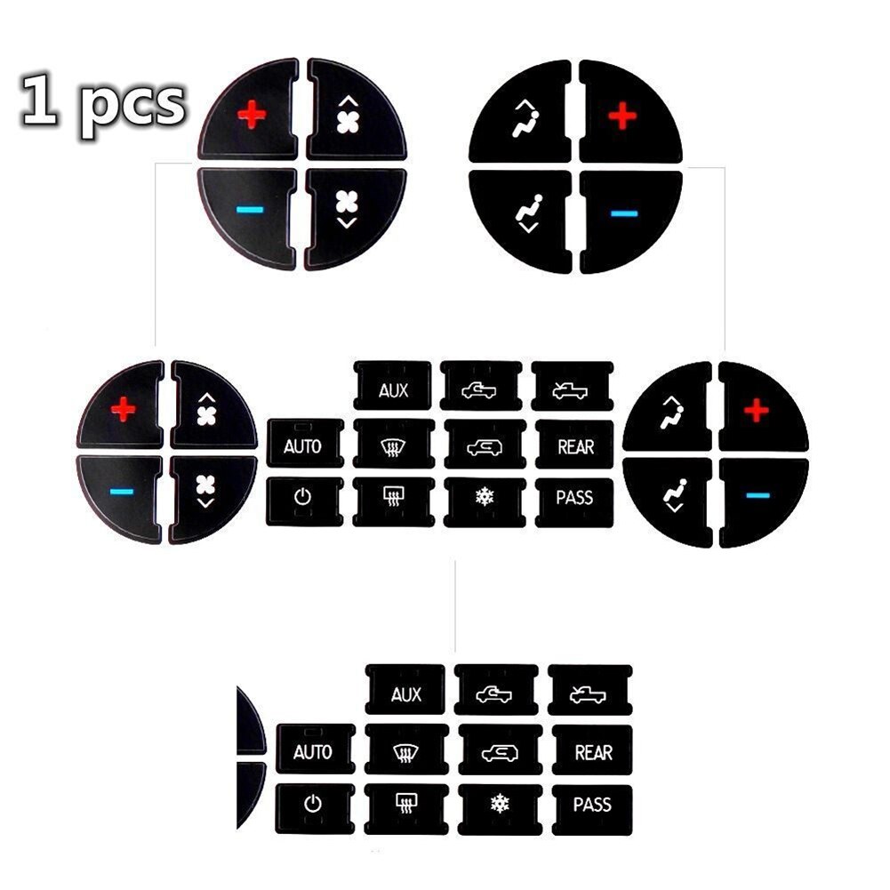 AC Dash Button Repair Kit Decal Stickers For GMC Tahoe Suburban Avalanche Silverado Yukon Denali Acadia Sierra Buick Enclave