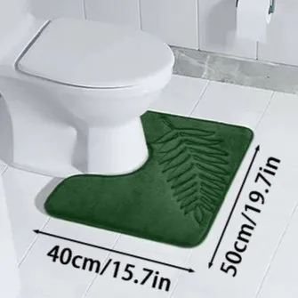 Memory Foam Bathroom Mat Carpet SuperSoft Absorbent BathroomMat Quick Dry Non-SlipWashableBathroom Floor Rug Toilet U-Shaped Mat: VIOLET/紫罗兰