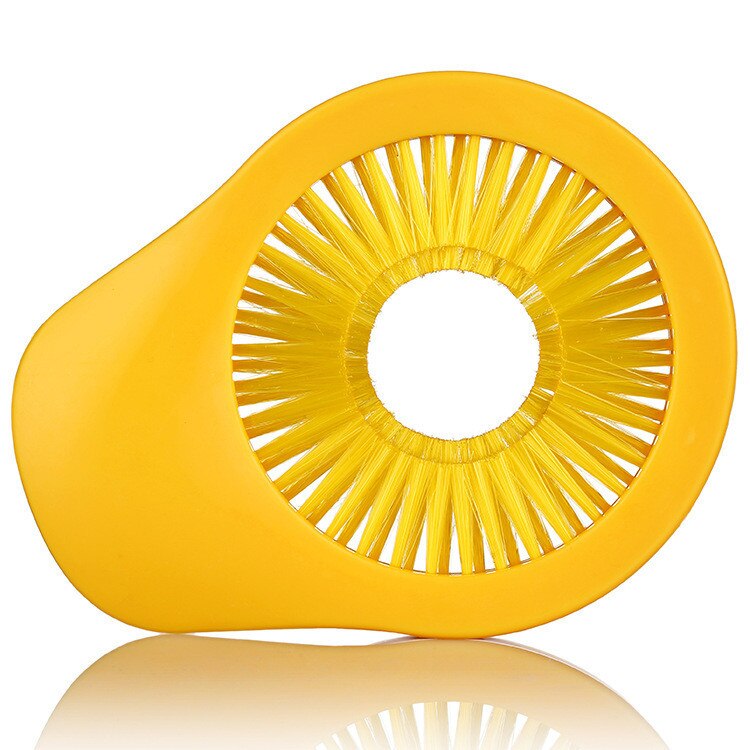 Herramienta de cocina cepillo de maíz portátil limpiador de frutas vegetales utensilios cocina superficie vegetal limpieza pepino Papa cepillo de limpieza: Amarillo