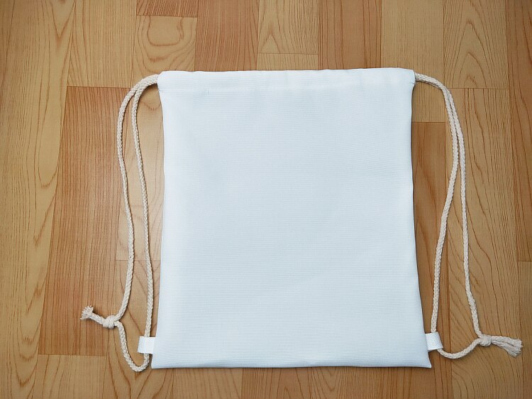 6 stk/parti gør-det-selv blankt sublimeringsprodukt lærred dobbeltskuldret rygsæk, enkel taske med snoretræk: Hvid