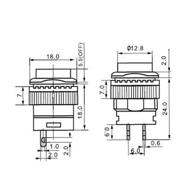 5PCS self-lockin 16MM Latching/Momentary push button switch with 5Color LED lighting 4Pin R16-503/AD R16-503/BD