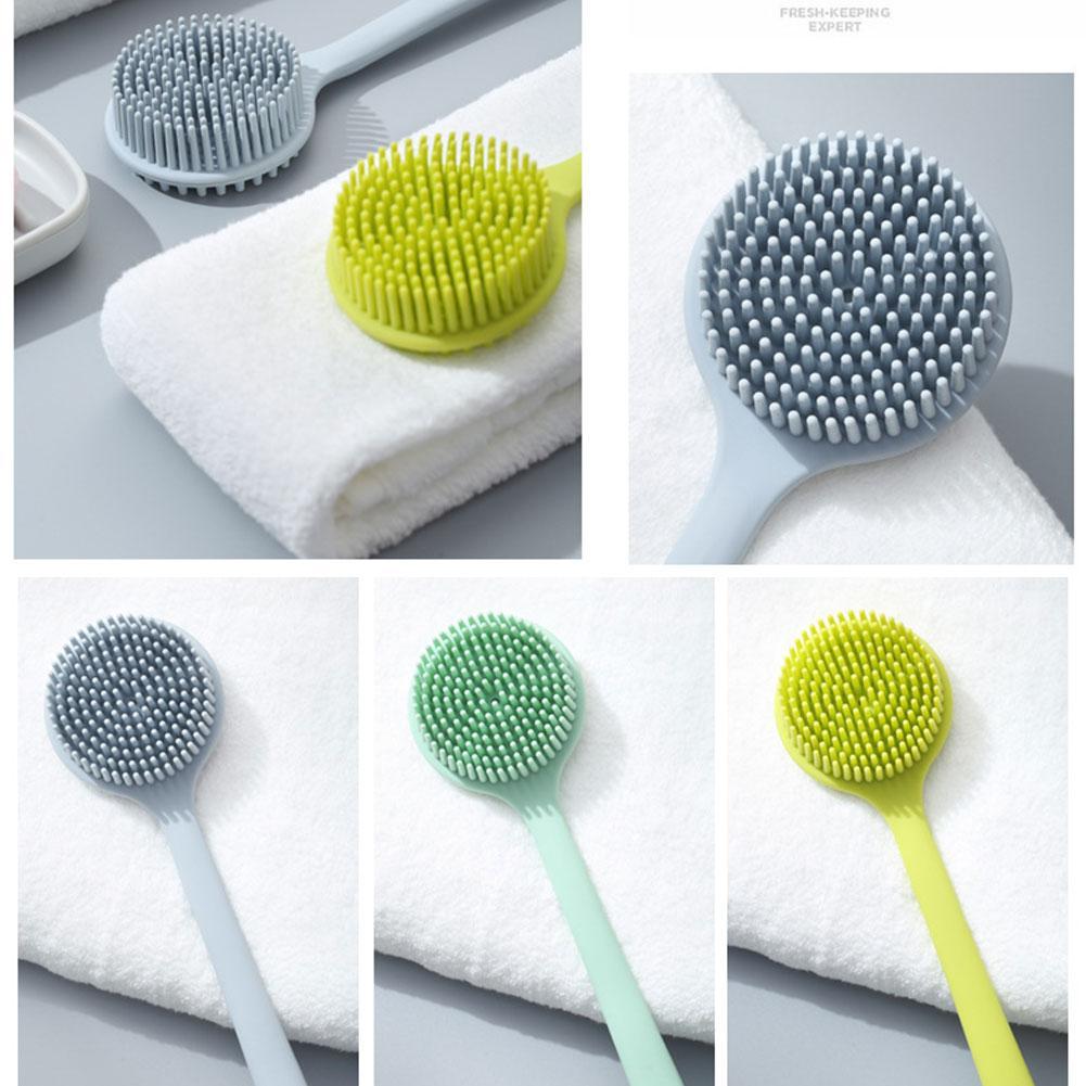 Multifunctional Silicone Bath Brush With Long Handle Long Handle Shower Body Scrub Brush Single-sided Back Rubbing For Bathing