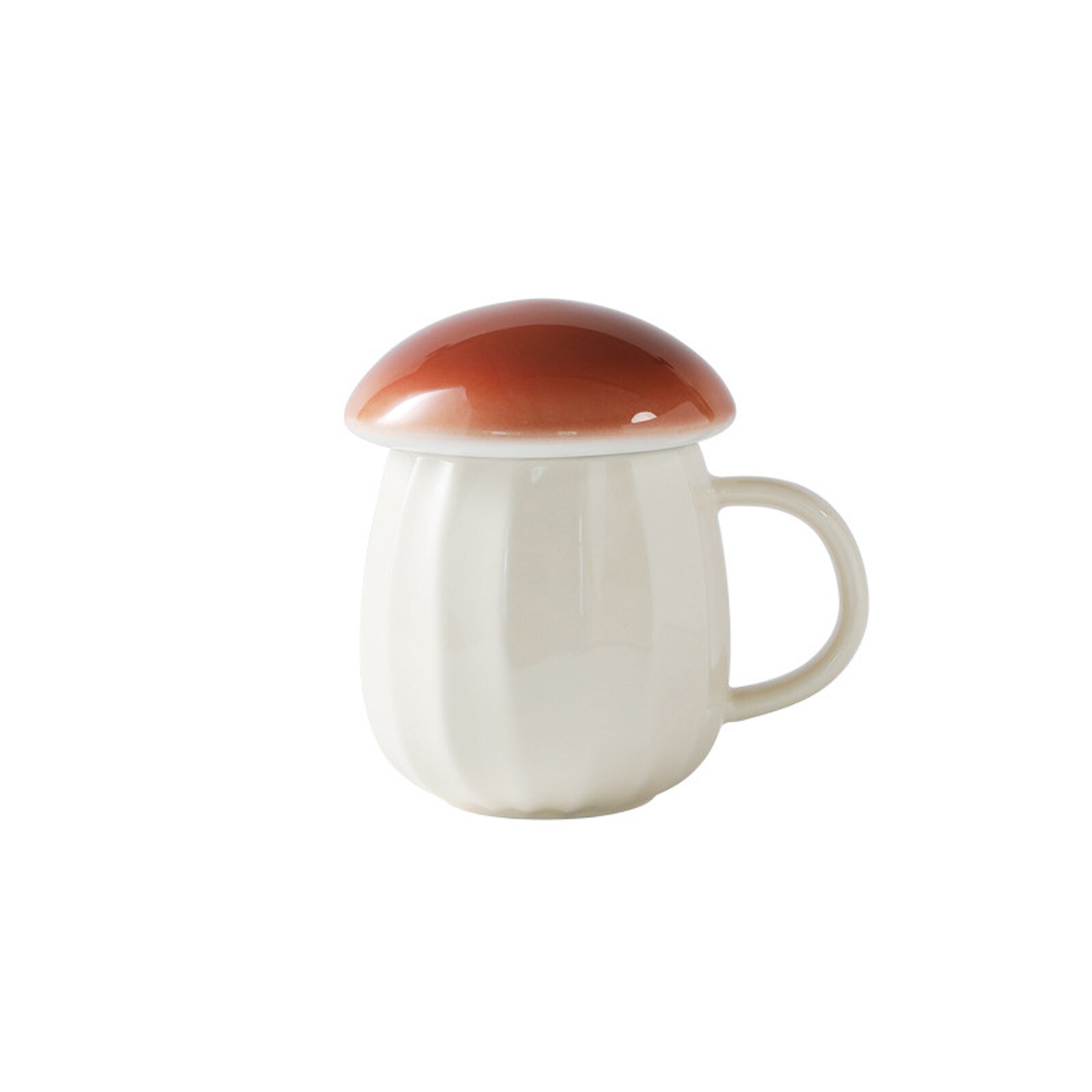 Taza de cerámica con forma de seta para mujer y Mamá, vaso de cerámica con tapa para café, leche y té, resistente al calor, de cumpleaños Ideal y: Gris claro