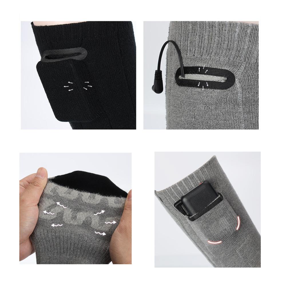Calcetines calefactables eléctricos con batería recargable, para hombre y mujer, para invierno, esquí, deporte de ciclismo