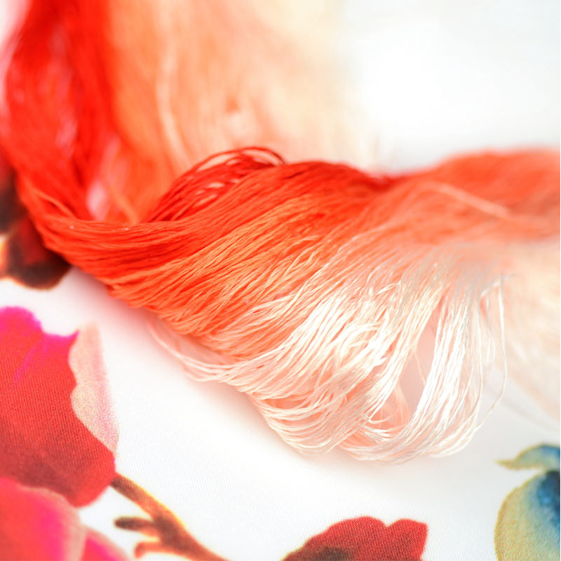silk embroidery thread / 100% silk thread /hand embroidery embroider cross stitch/orange series/9 pure colors
